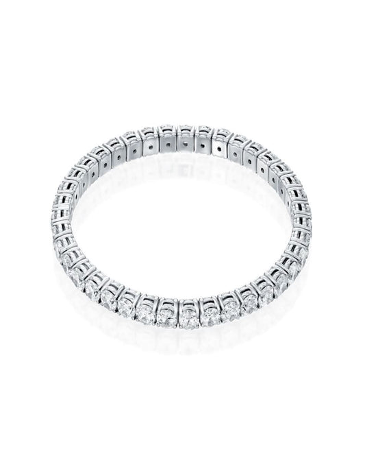 19.76CT OVAL CUT NATURAL DIAMONDS STRETCH TENNIS BRACELET | 18K WHITE GOLD