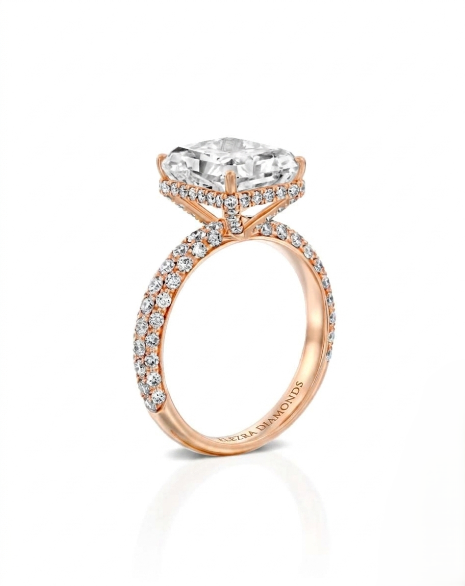 5.96CT NATURAL DIAMONDS RADIANT CUT STATEMENT RING | 18K ROSE GOLD