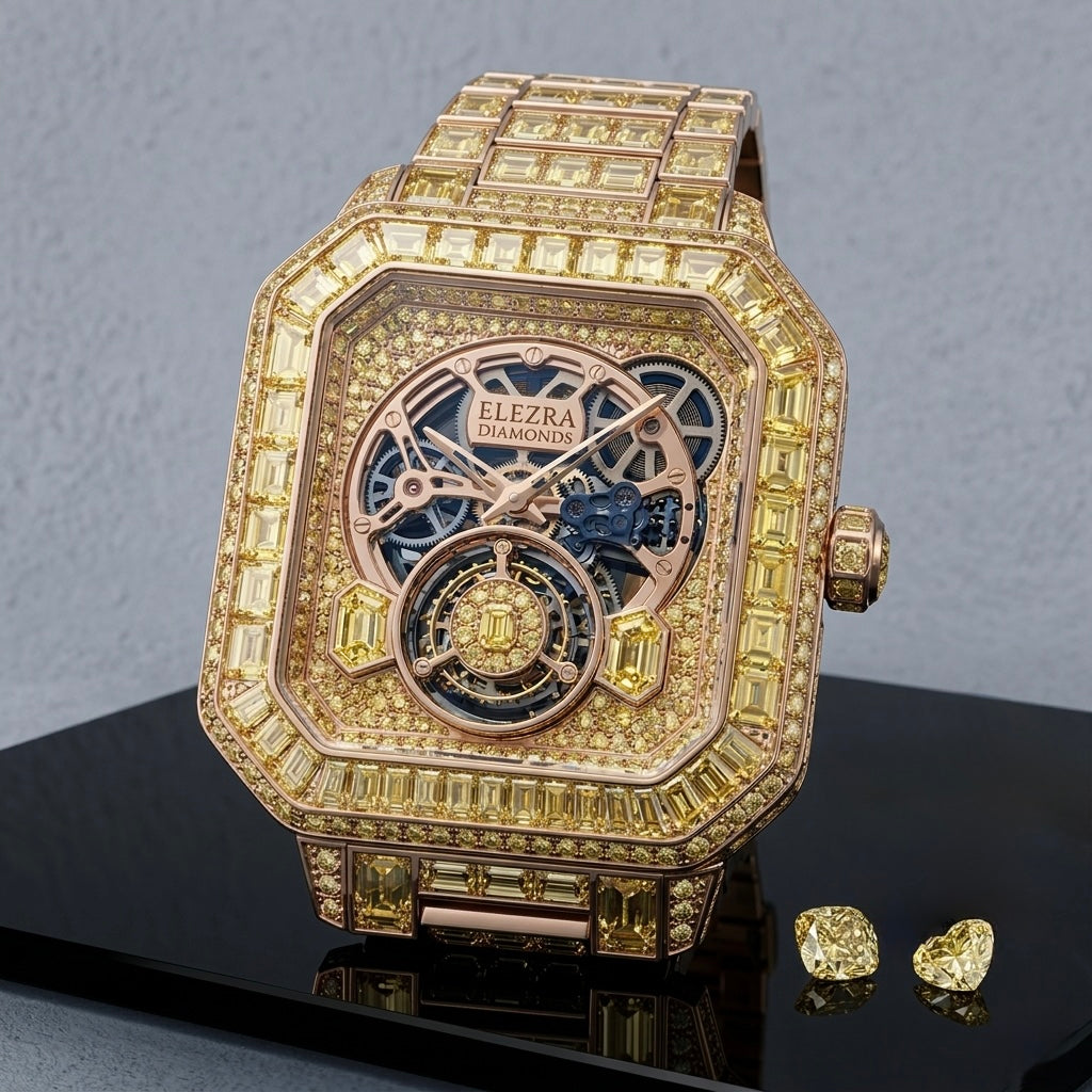 ELEZRA WATCHES | THE GOLDEN EMPEROR | 142.5 CARAT NATURAL DIAMONDS FANCY VIVID YELLOW | 1-OF-1 MASTERPIECE