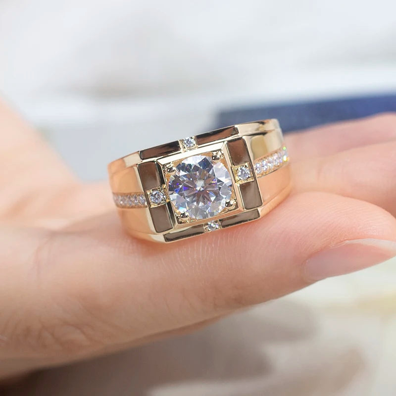 MODERN LUXURY 2.95 CARAT LAB GROWN DIAMONDS RING UNISEX STATEMENT | 18K SOLID GOLD