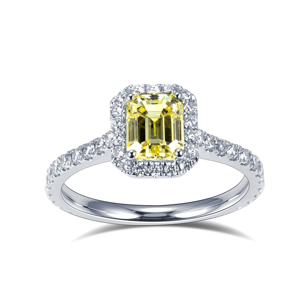 THE ROYAL EMERALD 3CT | YELLOW LAB GROWN DIAMOND RING | 18K GOLD