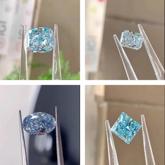 8.52 Carat Fancy Vivid Blue Radiant Cut Lab Diamond - IGI Certified