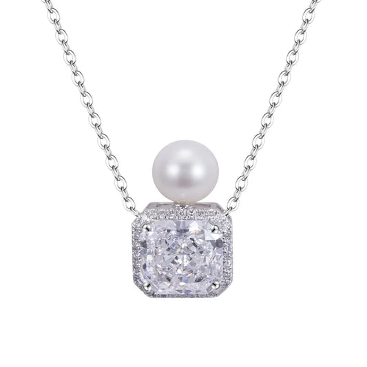 CUSHION CUT LAB-GROWN DIAMOND NECKLACE | 3CT - 10CT | 18K WHITE GOLD