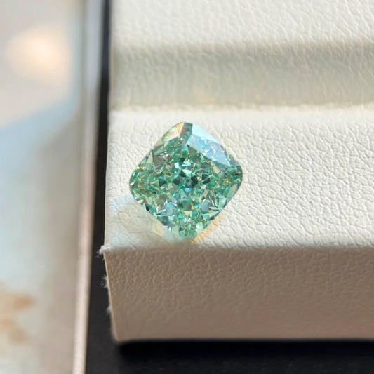 FANCY GREEN CUSHION CUT LAB-GROWN DIAMOND | 1CT - 5CT | IGI CERTIFIED