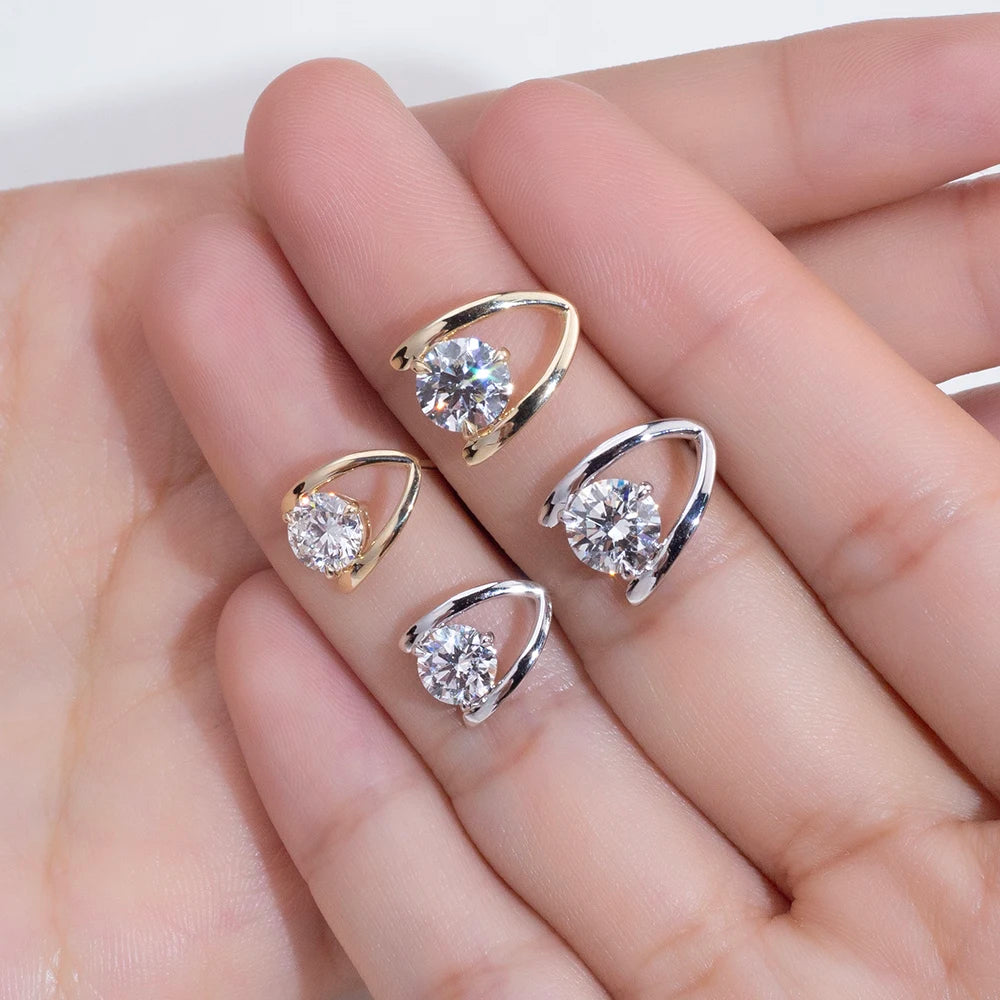 THE RADIANT HALO STUDS | 2-4CT LAB GROWN DIAMONDS | 14-18K