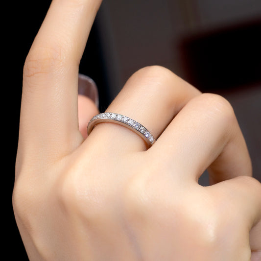 CLASSIC ROUND CUT LAB GROWN DIAMOND HALF ETERNITY RING | 14K GOLD