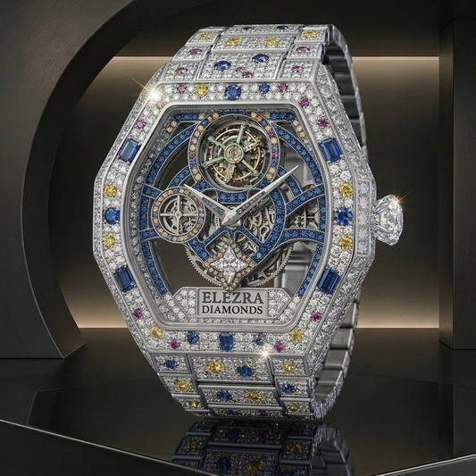 ELEZRA WATCHES | THE ARCTIC WOLF 110.50CT WHITE DIAMONDS & MULTI GEM | MASTERPIECE