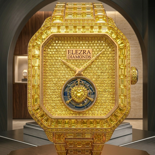 ELEZRA WATCHES | THE SOLAR EMPEROR | 175 CARAT NATURAL FANCY VIVID YELLOW DIAMONDS | MASTERPIECE