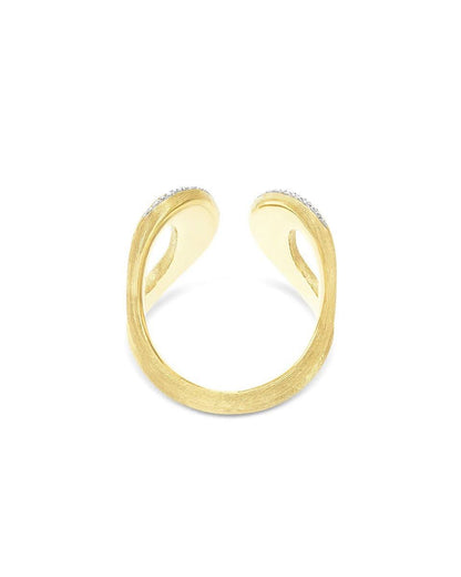 0.23CT NATURAL ROUND BRILLIANT DIAMONDS DOUBLE OPEN RING | 9.38G 18K YELLOW GOLD