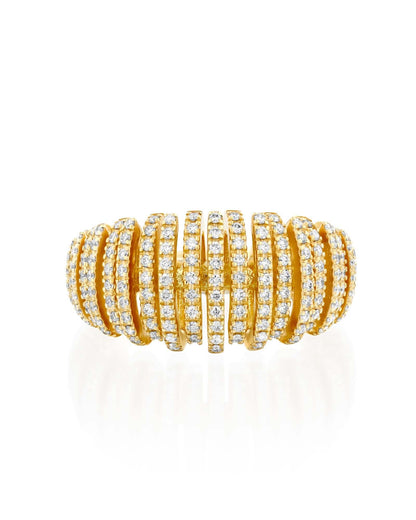 0.55CT NATURAL ROUND BRILLIANT GRADUATED DIAMONDS RING | 9.60G 18K YELLOW GOLD