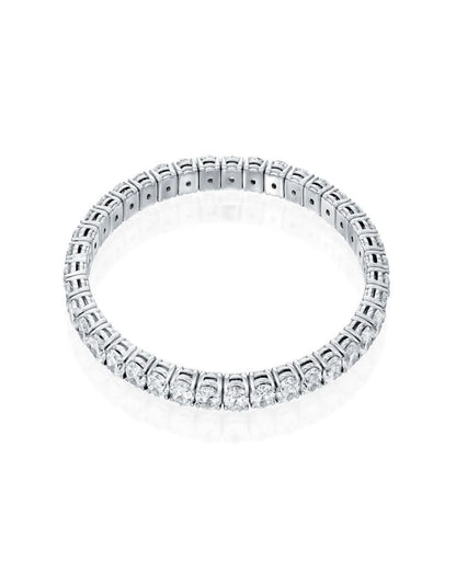 19.76CT OVAL CUT NATURAL DIAMONDS STRETCH TENNIS BRACELET | 18K WHITE GOLD