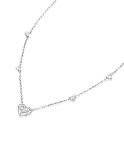 2.245CT NATURAL DIAMONDS "LADY HEART" COLLIER | 7.56G 18K WHITE GOLD