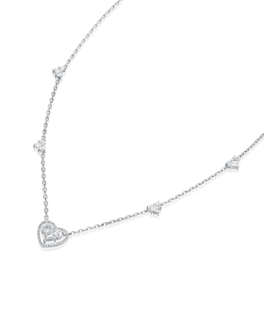 2.245CT NATURAL DIAMONDS "LADY HEART" COLLIER | 7.56G 18K WHITE GOLD