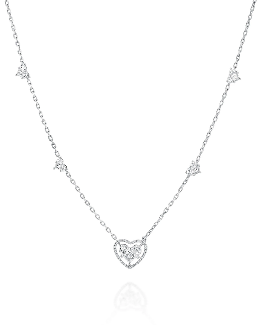2.245CT NATURAL DIAMONDS "LADY HEART" COLLIER | 7.56G 18K WHITE GOLD