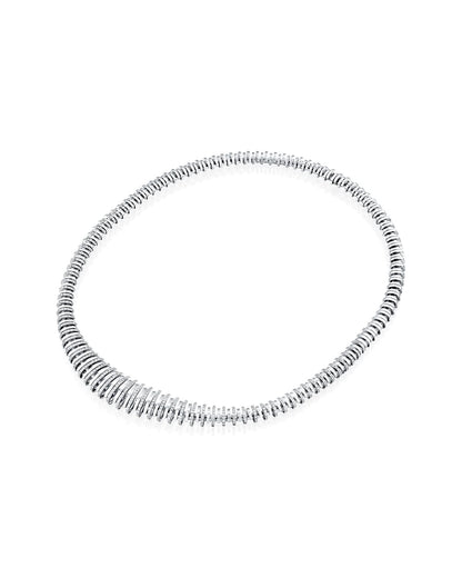 2.53CT NATURAL ROUND BRILLIANT GRADUATED DIAMONDS NECKLACE | 71.10G 18K WHITE GOLD