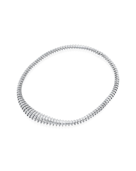 2.53CT NATURAL ROUND BRILLIANT GRADUATED DIAMONDS NECKLACE | 71.10G 18K WHITE GOLD