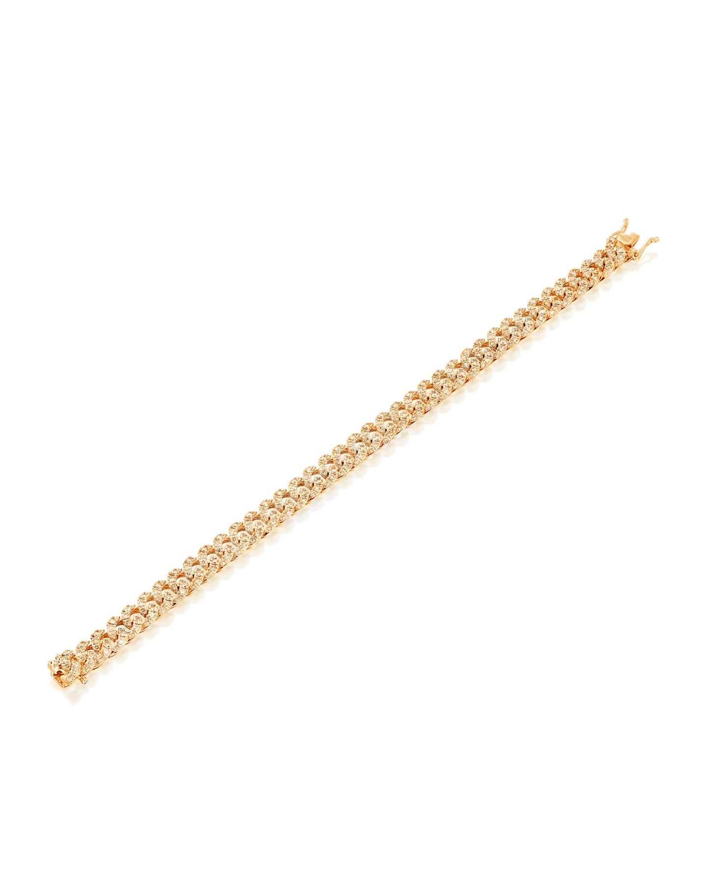 3.58CT BRILLIANT CUT NATURAL DIAMONDS PANZER LINK BRACELET | 18K GOLD