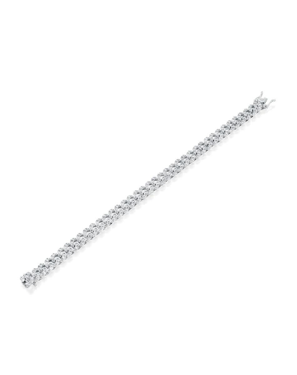 3.58CT BRILLIANT CUT NATURAL DIAMONDS PANZER LINK BRACELET | 18K GOLD