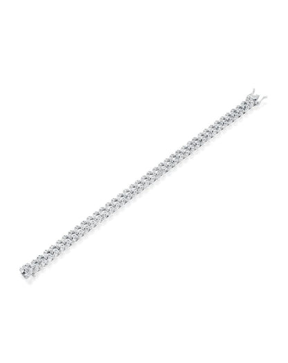 3.58CT BRILLIANT CUT NATURAL DIAMONDS PANZER LINK BRACELET | 18K GOLD