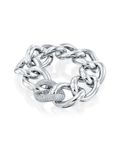 4.42CT ROUND BRILLIANT CUT NATURAL DIAMONDS LINK STATEMENT BRACELET | 103G 18K YELLOW GOLD