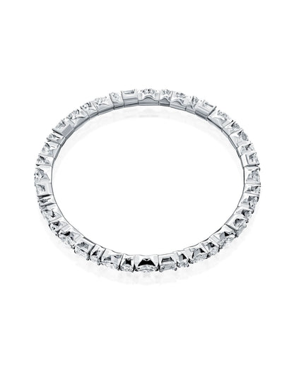 MULTI-SHAPE NATURAL DIAMONDS STRETCH TENNIS BRACELET | 4.00CT - 8.29CT | 18K WHITE GOLD