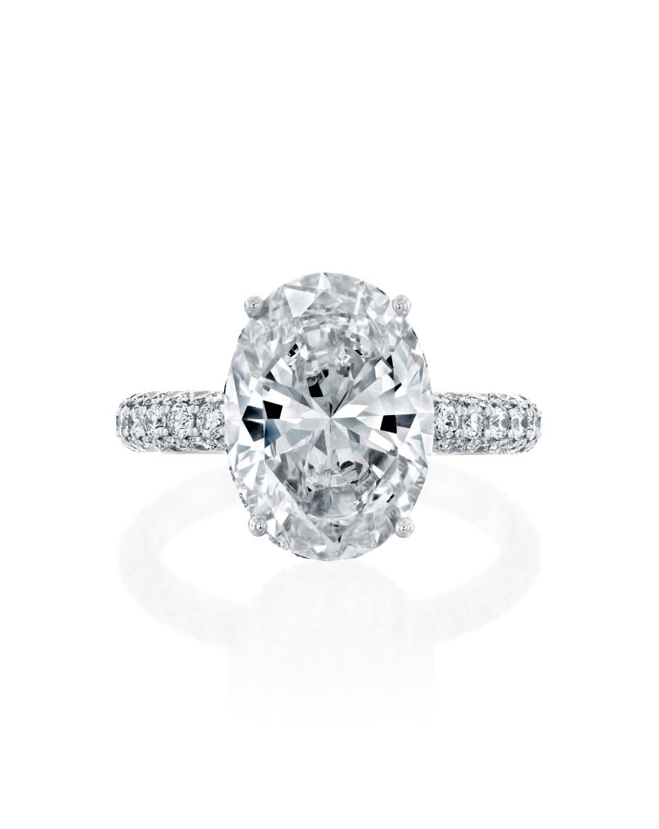 6.10CT NATURAL DIAMONDS OVAL CUT STATEMENT RING | 18K WHITE GOLD