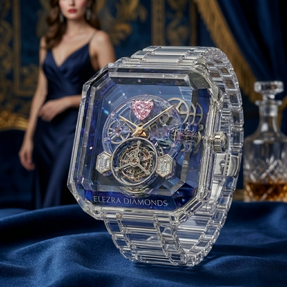 ELEZRA WATCHES | THE CRYSTAL PINK HEART | 11.50CT NATURAL PINK & WHITE DIAMONDS