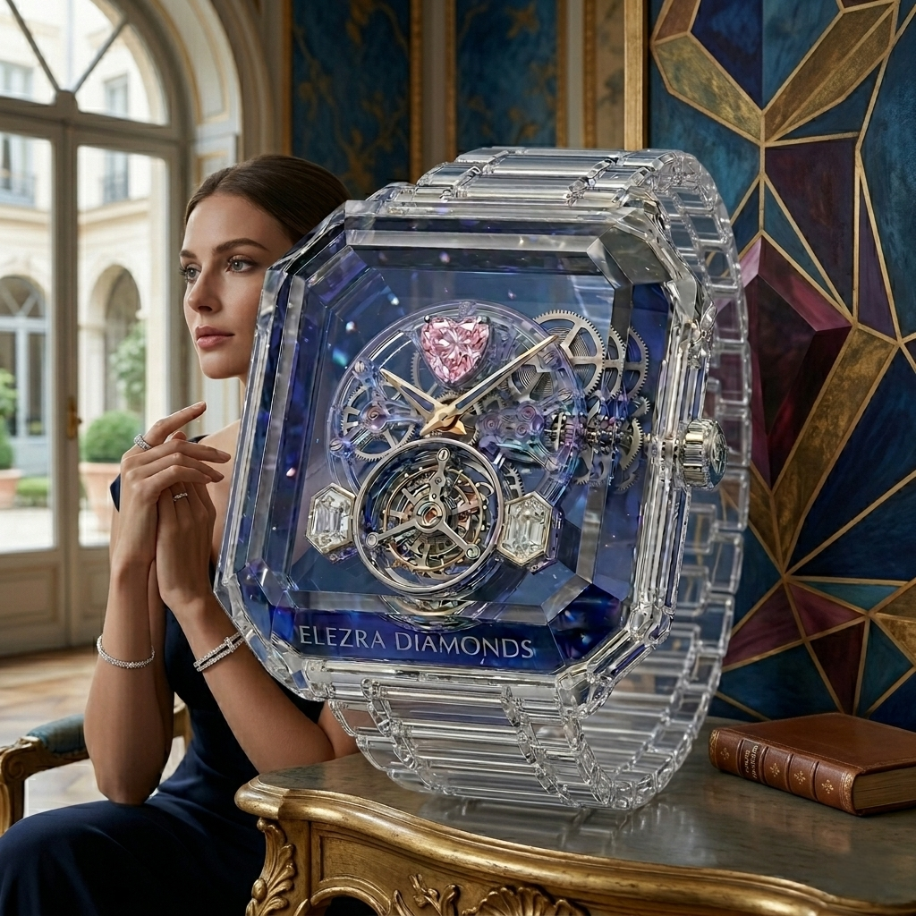 ELEZRA WATCHES | THE CRYSTAL PINK HEART | 11.50CT NATURAL PINK & WHITE DIAMONDS
