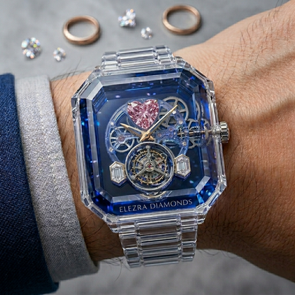 ELEZRA WATCHES | THE CRYSTAL PINK HEART | 11.50CT NATURAL PINK & WHITE DIAMONDS