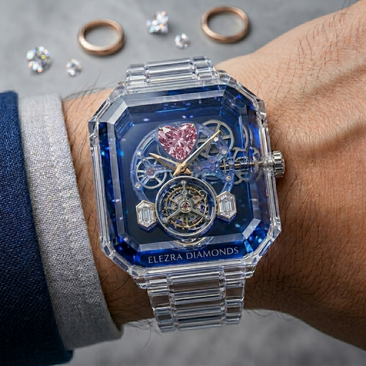 ELEZRA WATCHES | THE CRYSTAL PINK HEART | 11.50CT NATURAL PINK & WHITE DIAMONDS