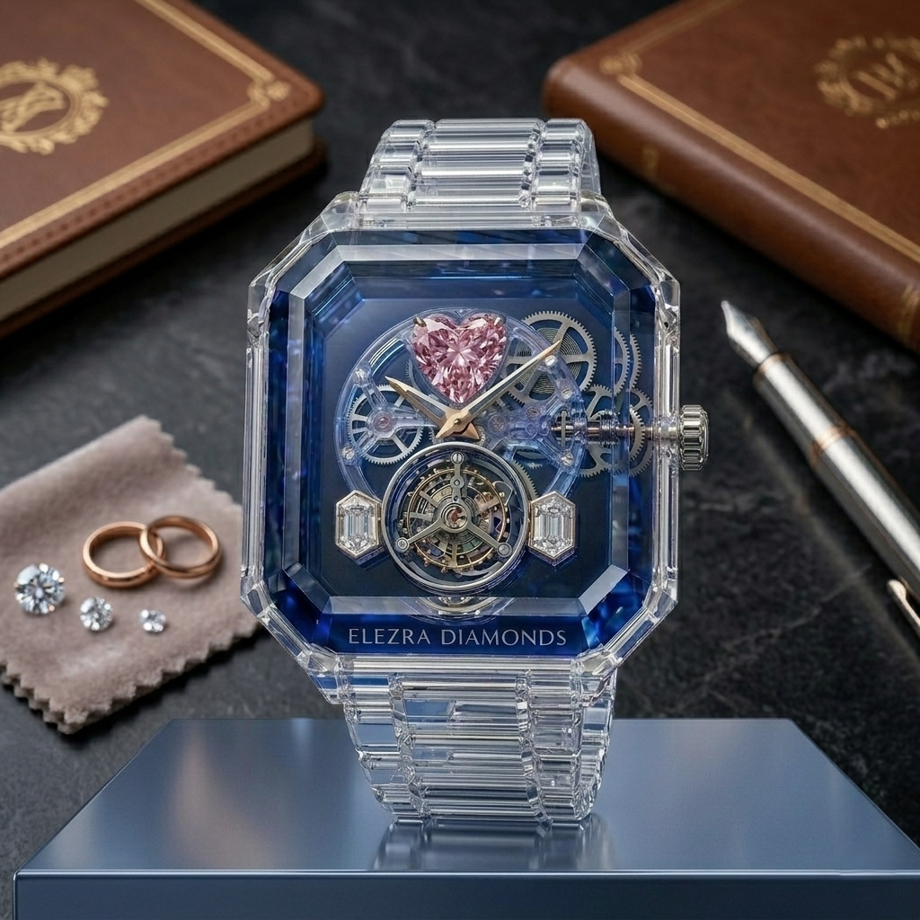 ELEZRA WATCHES | THE CRYSTAL PINK HEART | 11.50CT NATURAL PINK & WHITE DIAMONDS