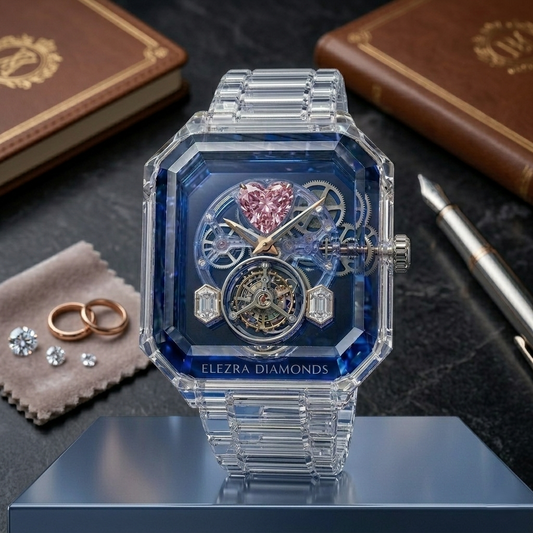 ELEZRA WATCHES | THE CRYSTAL PINK HEART | 11.50CT NATURAL PINK & WHITE DIAMONDS