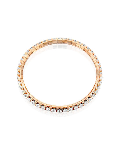 ROUND BRILLIANT CUT NATURAL DIAMONDS FLEXIBLE TENNIS BRACELET | 2.3CT - 9.05CT | 18K ROSE GOLD