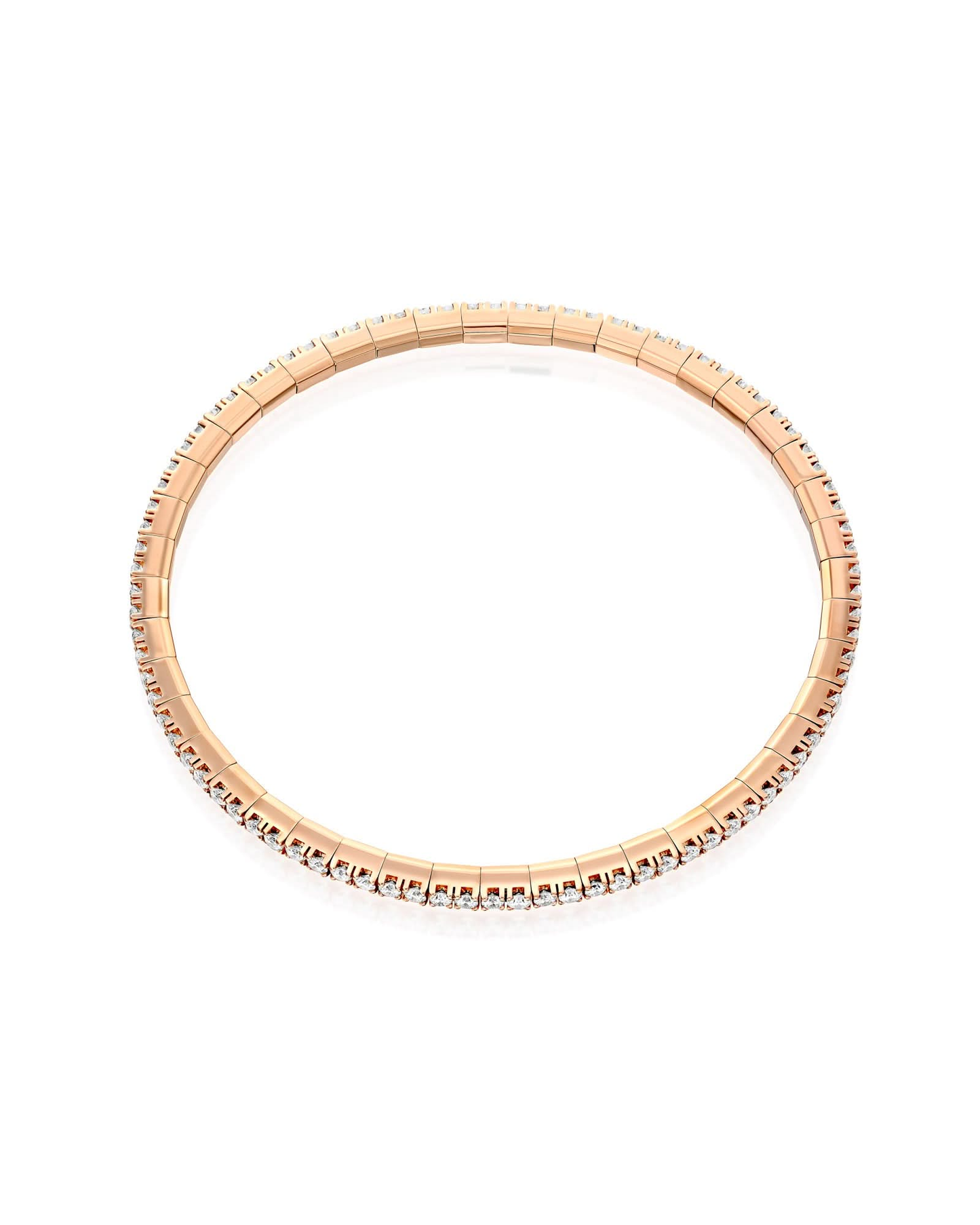 ROUND BRILLIANT CUT NATURAL DIAMONDS FLEXIBLE TENNIS BRACELET | 2.3CT - 9.05CT | 18K ROSE GOLD