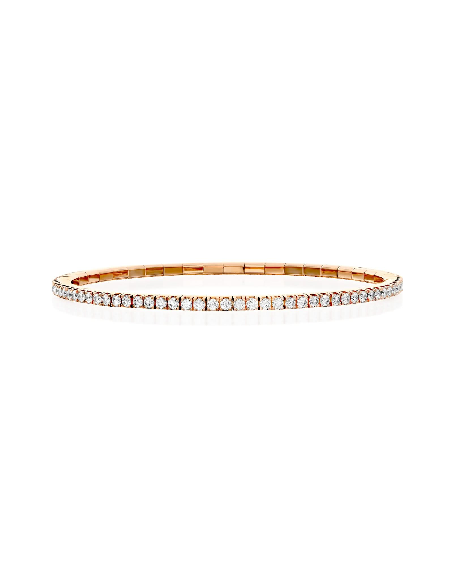 ROUND BRILLIANT CUT NATURAL DIAMONDS FLEXIBLE TENNIS BRACELET | 2.3CT - 9.05CT | 18K ROSE GOLD