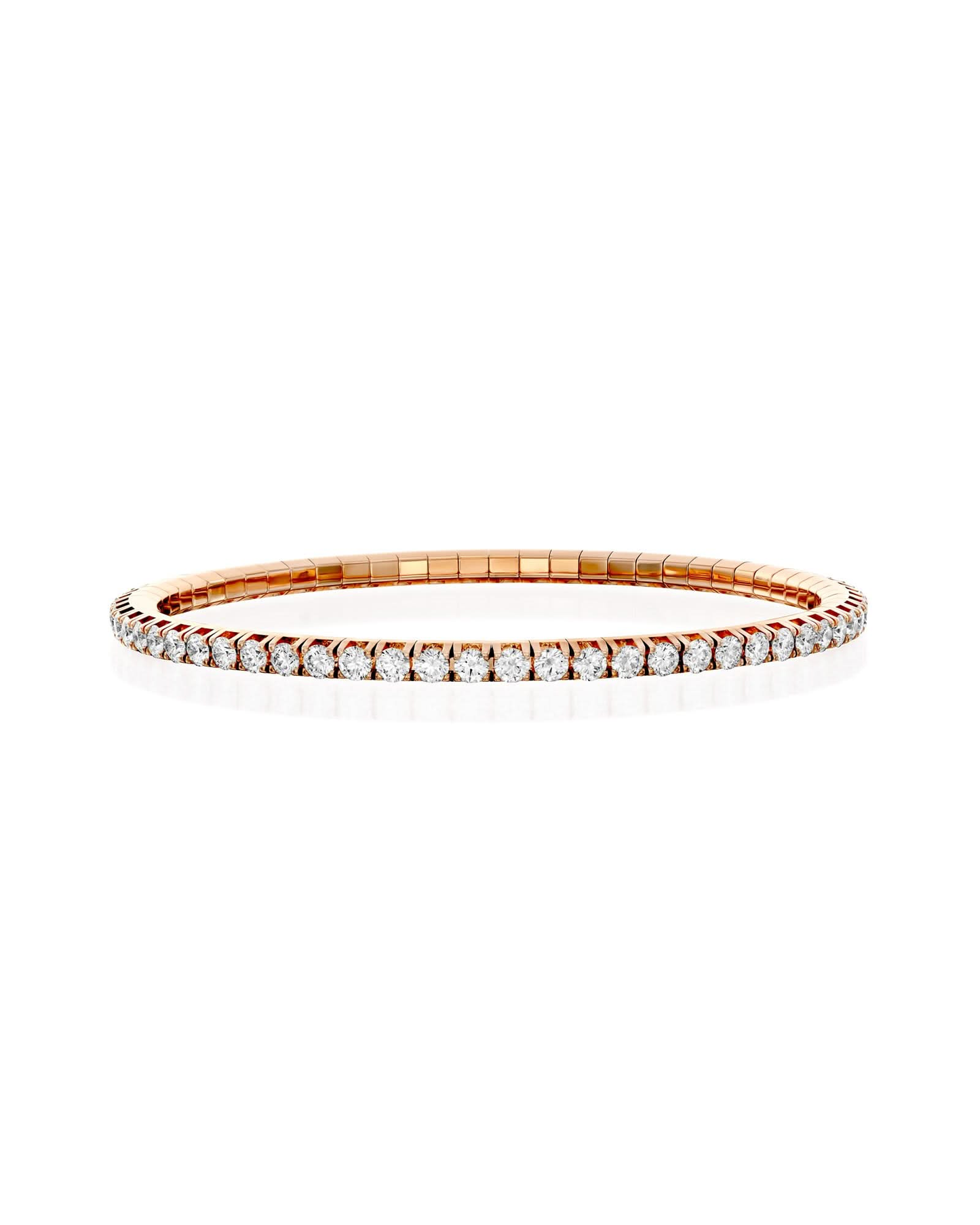 ROUND BRILLIANT CUT NATURAL DIAMONDS FLEXIBLE TENNIS BRACELET | 2.3CT - 9.05CT | 18K ROSE GOLD