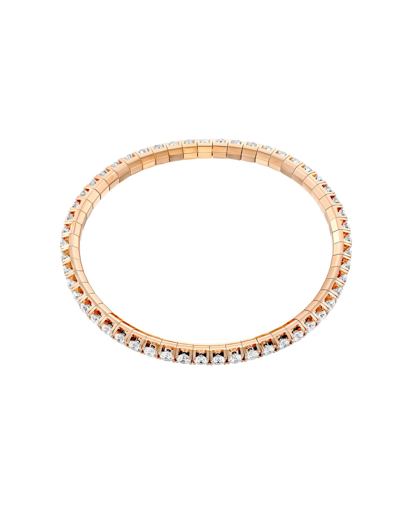 ROUND BRILLIANT CUT NATURAL DIAMONDS FLEXIBLE TENNIS BRACELET | 2.3CT - 9.05CT | 18K ROSE GOLD
