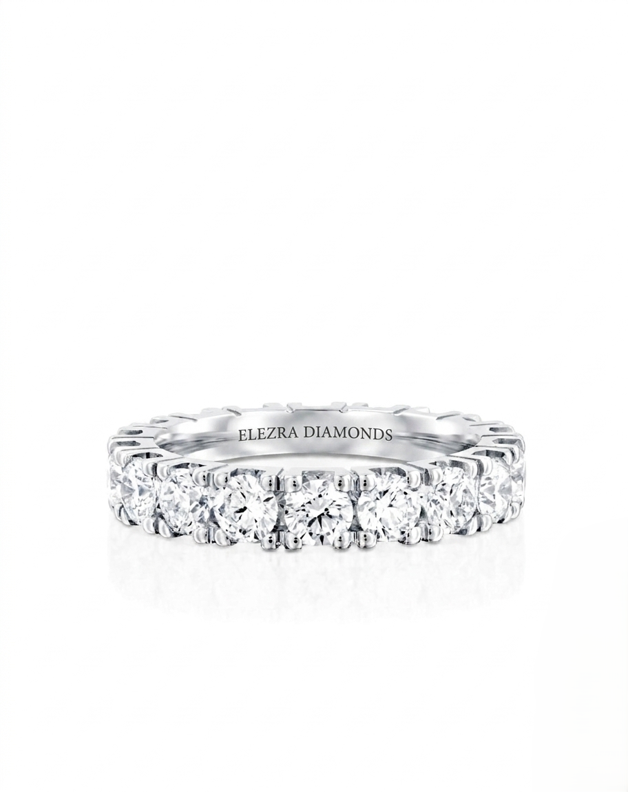 ROUND BRILLIANT CUT NATURAL DIAMONDS ETERNITY RING | 0.08CT - 0.40CT | 18K WHITE GOLD