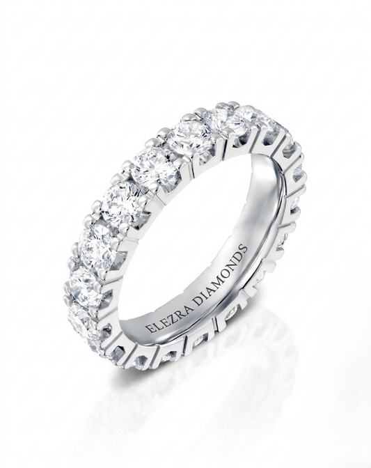 ROUND BRILLIANT CUT NATURAL DIAMONDS ETERNITY RING | 0.08CT - 0.40CT | 18K WHITE GOLD