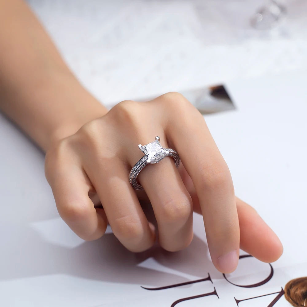 CLASSIC PRINCESS CUT LAB-GROWN DIAMONDS | 3CT-20CT ENGAGEMENT RING | 18K WHITE GOLD