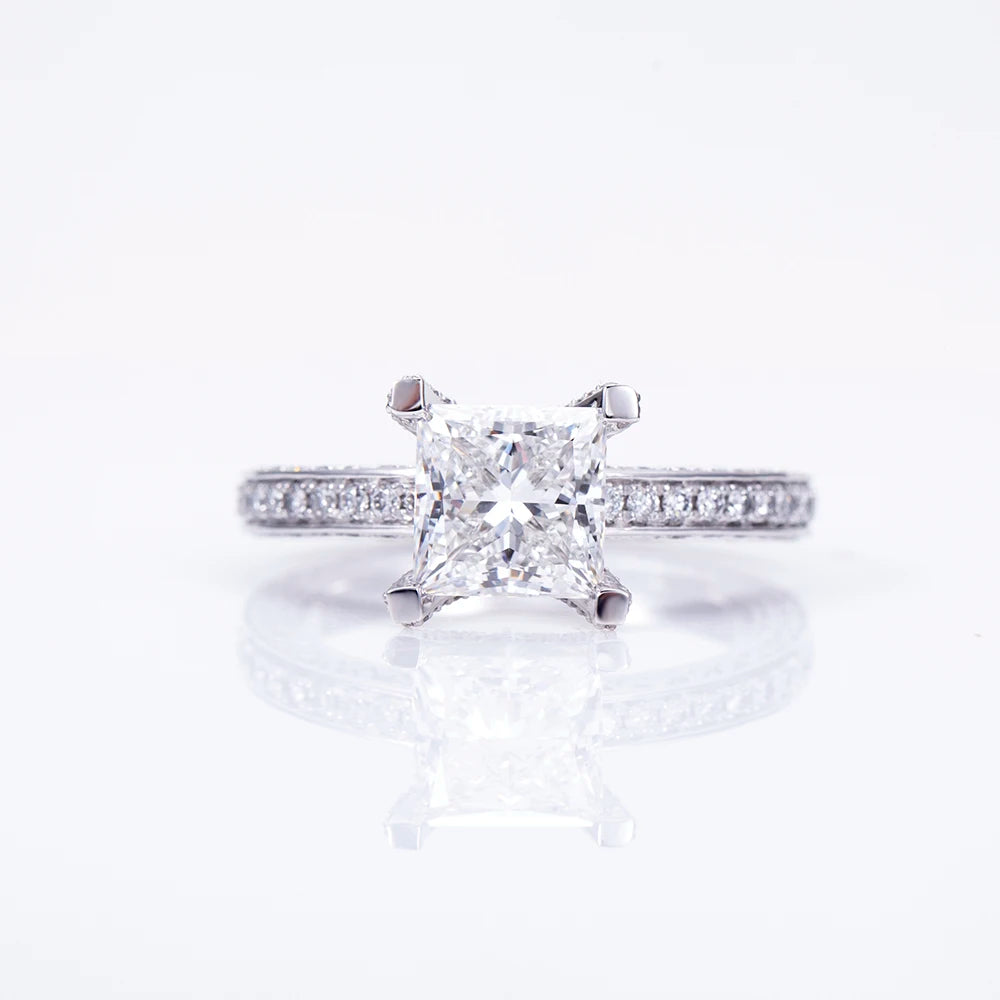 CLASSIC PRINCESS CUT LAB-GROWN DIAMONDS | 3CT-20CT ENGAGEMENT RING | 18K WHITE GOLD