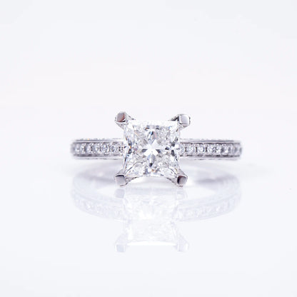 CLASSIC PRINCESS CUT LAB-GROWN DIAMONDS | 3CT-20CT ENGAGEMENT RING | 18K WHITE GOLD