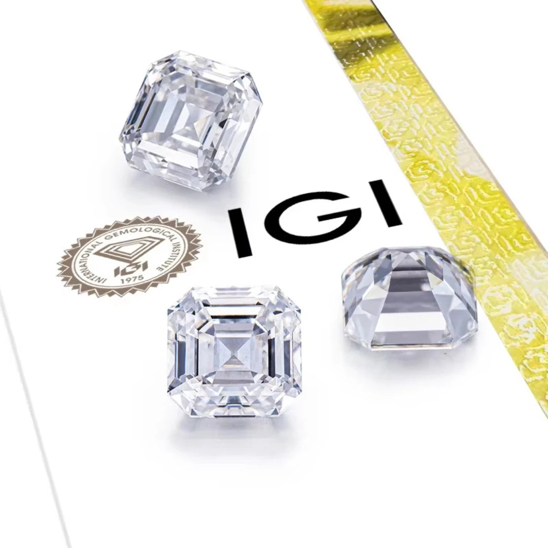 IGI Certified Asscher Cut Lab-Grown- D Color VVS2 (1ct - 5ct)