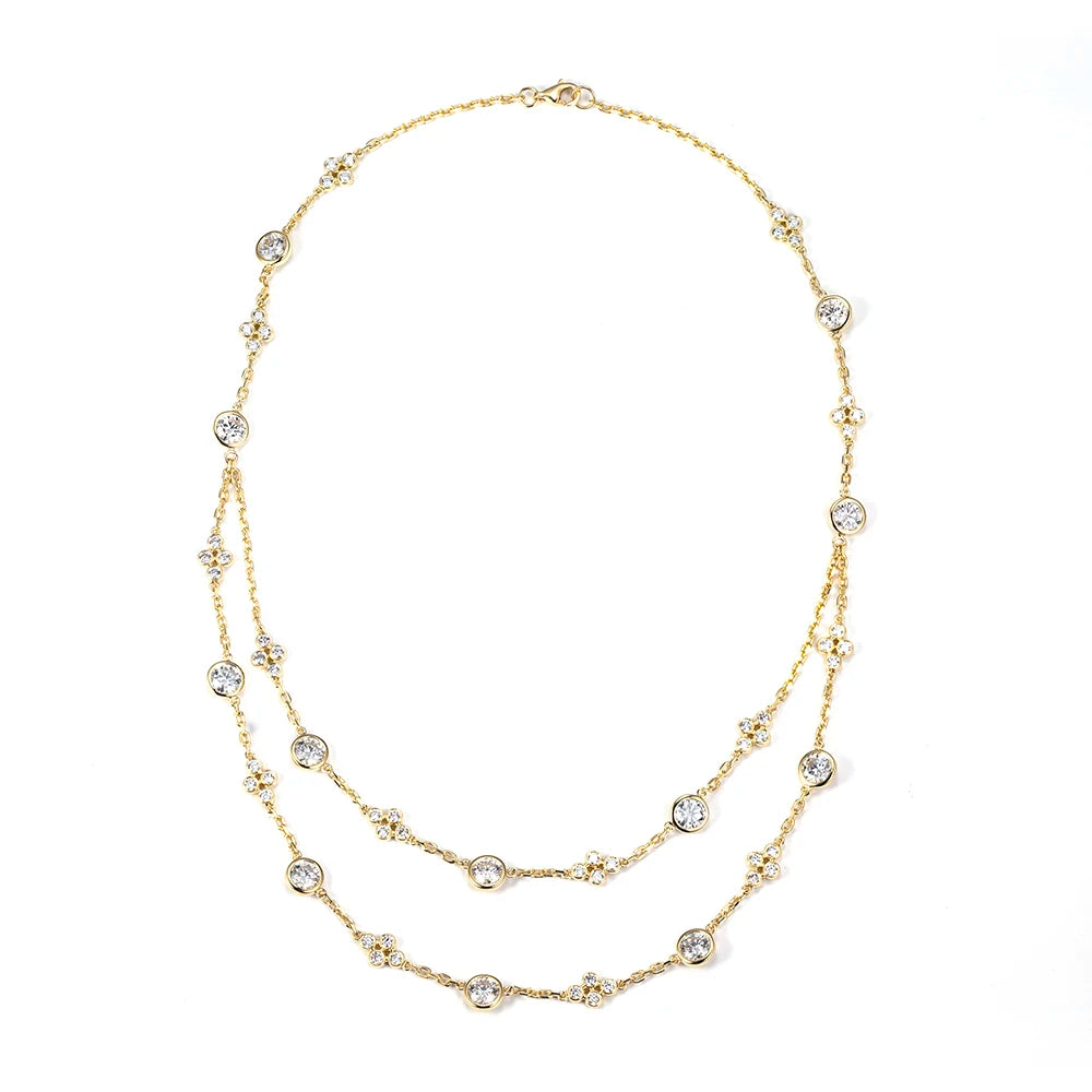 MULTI STONE 6CT | LAB DIAMONDS NECKLACE | 18K SOLID GOLD