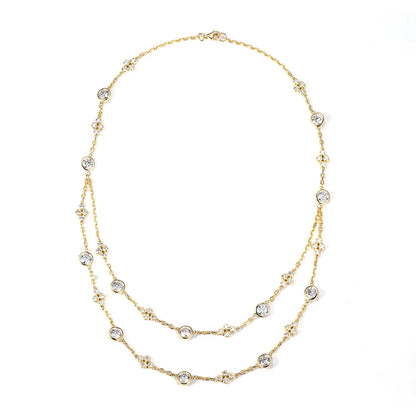 MULTI STONE 6CT | LAB DIAMONDS NECKLACE | 18K SOLID GOLD