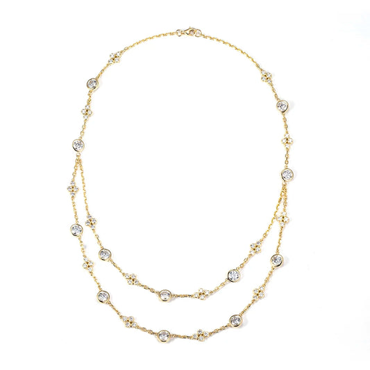 MULTI STONE LAB DIAMOND NECKLACE | 18K GOLD