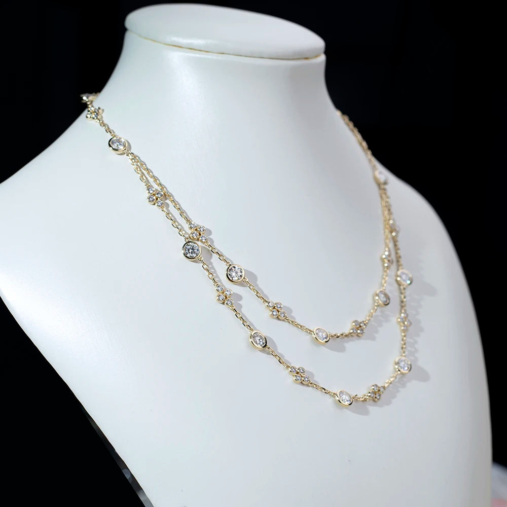 MULTI STONE 6CT | LAB DIAMONDS NECKLACE | 18K SOLID GOLD