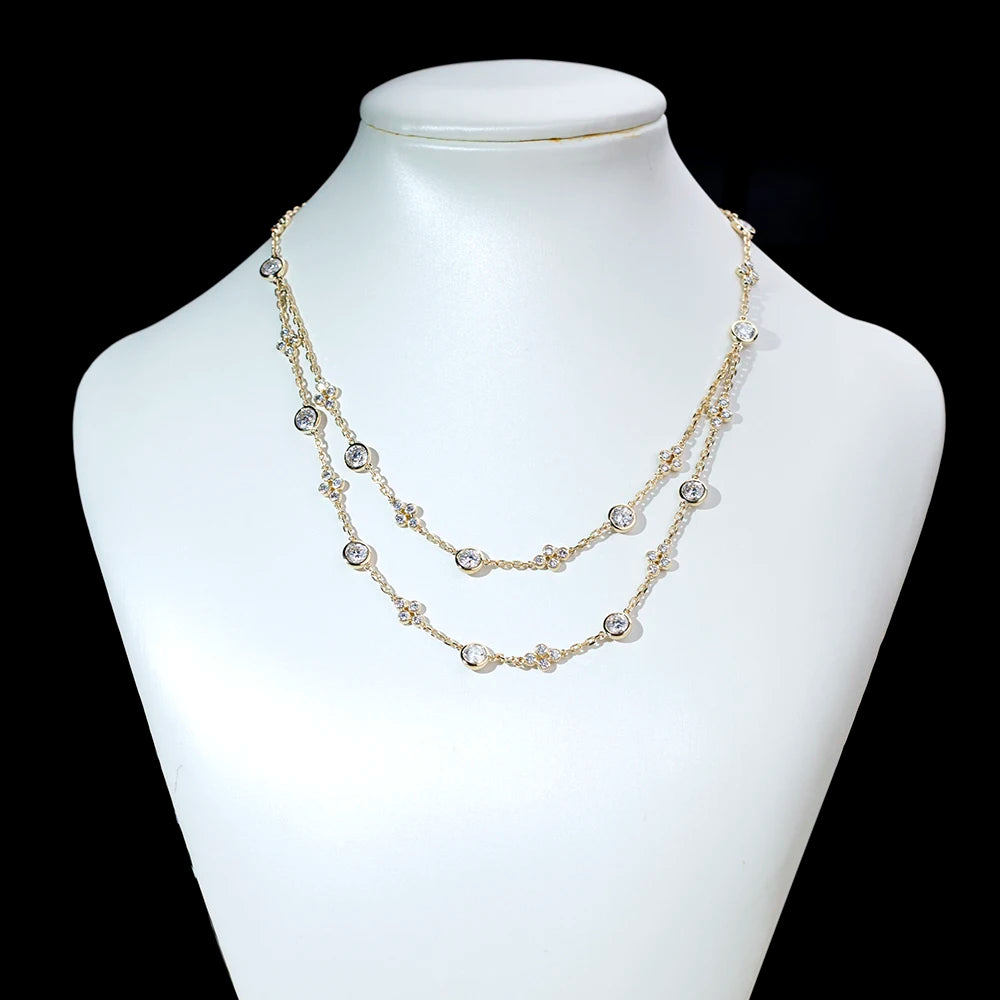 MULTI STONE 6CT | LAB DIAMONDS NECKLACE | 18K SOLID GOLD