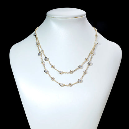 MULTI STONE 6CT | LAB DIAMONDS NECKLACE | 18K SOLID GOLD