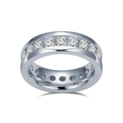 MEN'S MULTI-STONE 3.06 CARAT LAB GROWN DIAMONDS RING | 18K WHITE GOLD